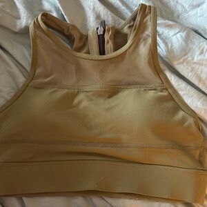 Zyia Olive Green Sports Bra with Zipper Back